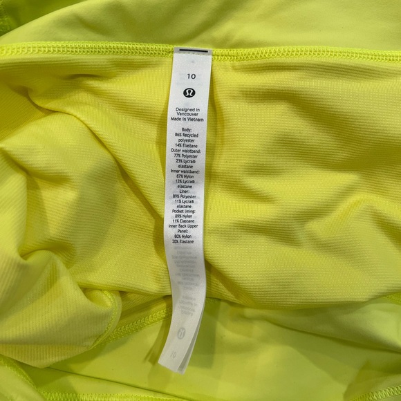 NWT Lululemon Electric Lemon Speed Up HR Short 2.5 Lined size 10 - Picture 4 of 6